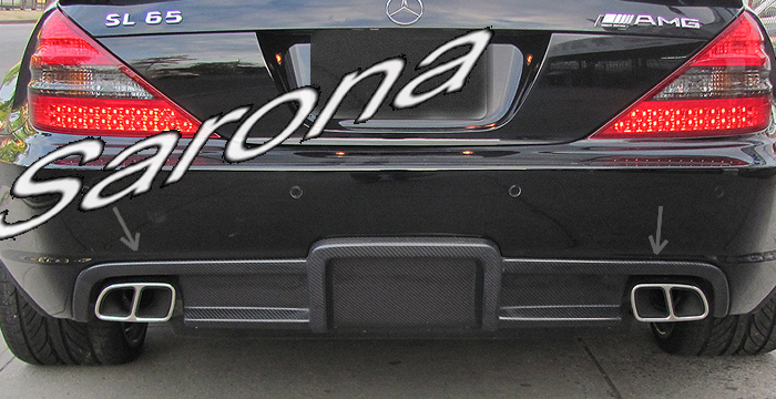 Custom Mercedes SL  Convertible Rear Add-on Lip (2003 - 2012) - $1490.00 (Part #MB-020-RA)